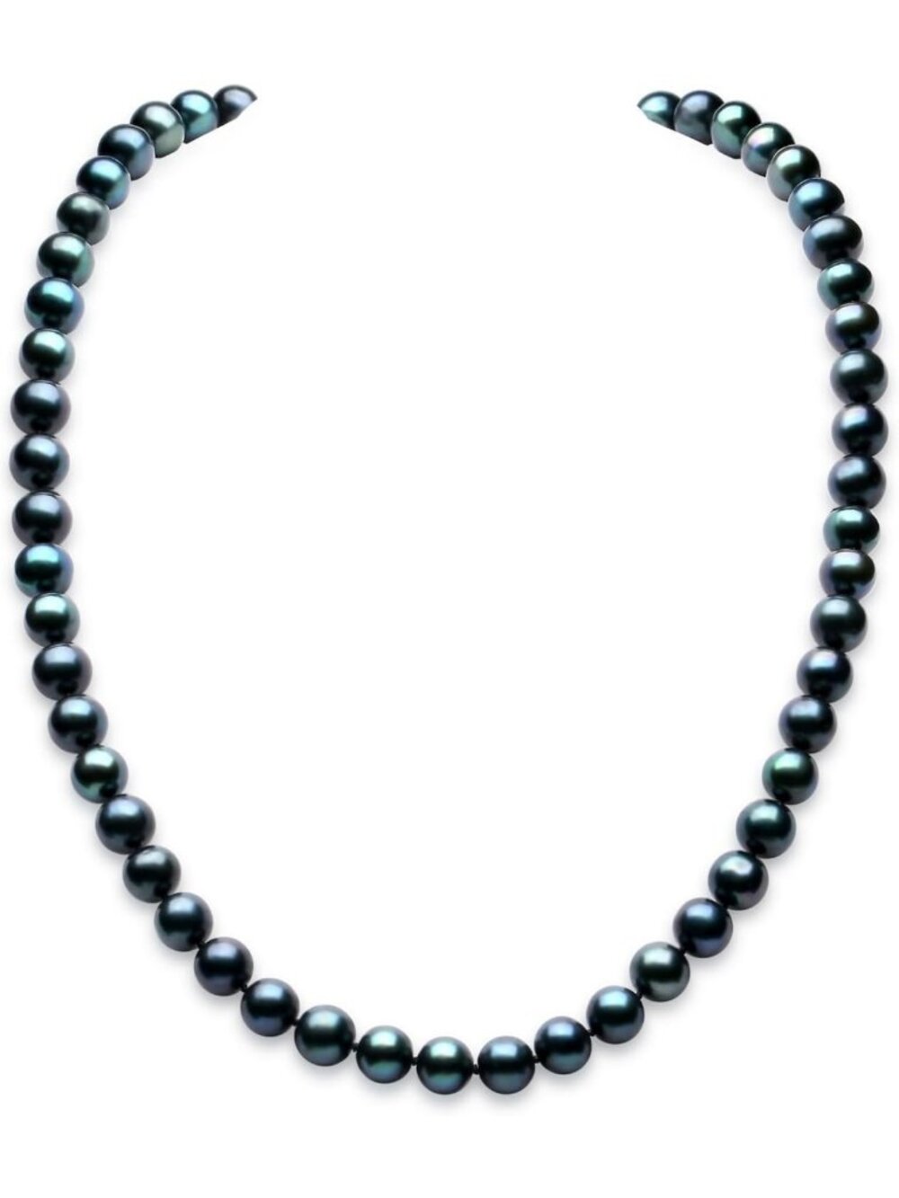 Elegant Tahitian Black Pearl Necklace - Round Pearl Jewelry Gift for Women 18